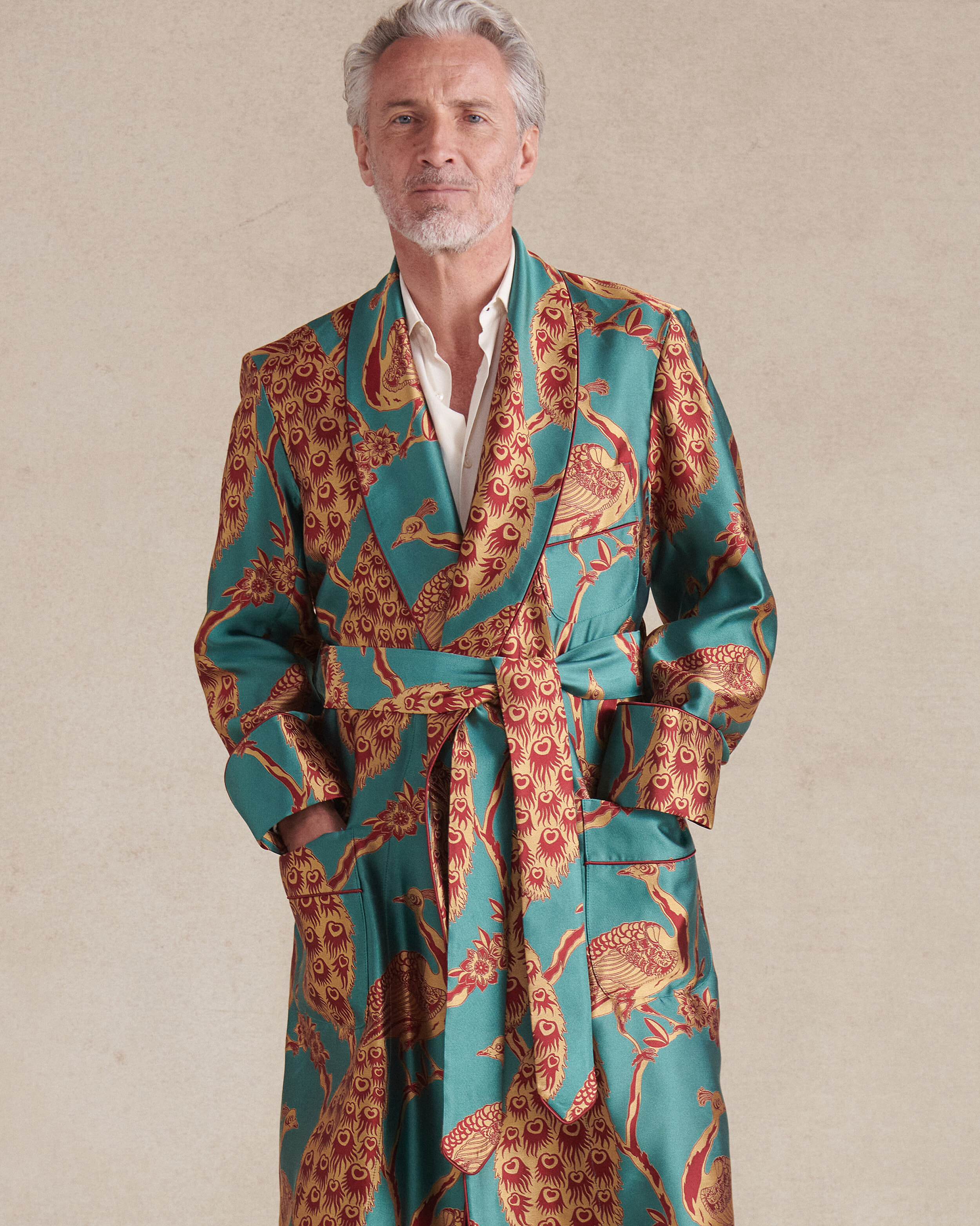 Mens silk dressing hot sale gown for sale